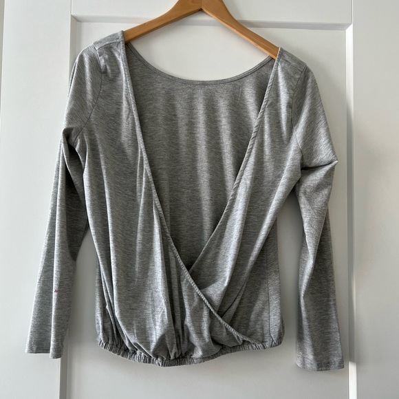 Low Front/Back Grey Long Sleeve Top - Picture 2 of 3